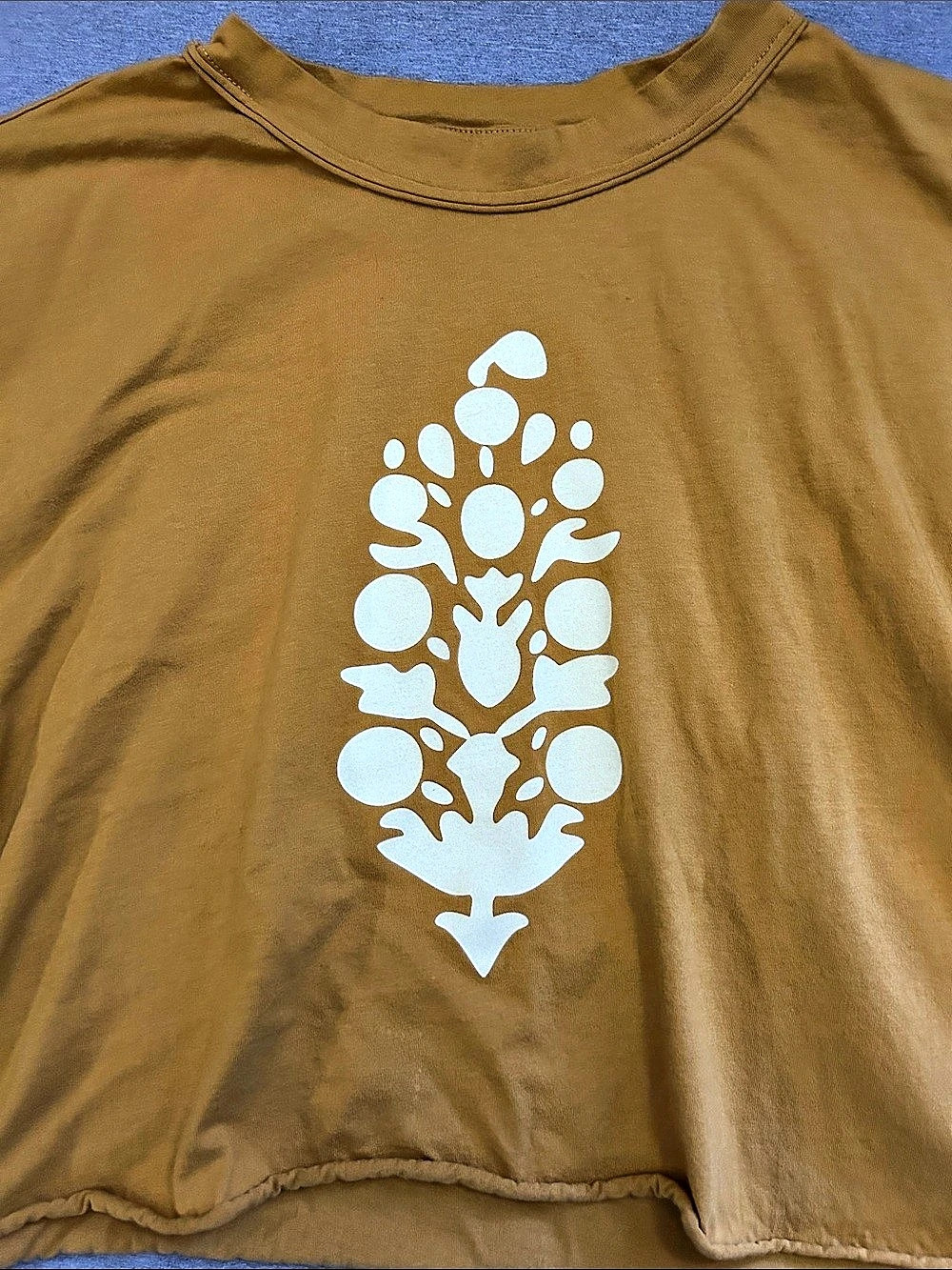 Free People Dark yellow/Mustard Graphic Tee Size Small
